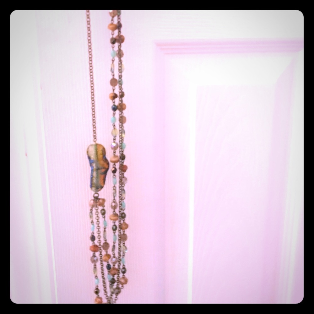 Beautiful semi precious stone long necklace.